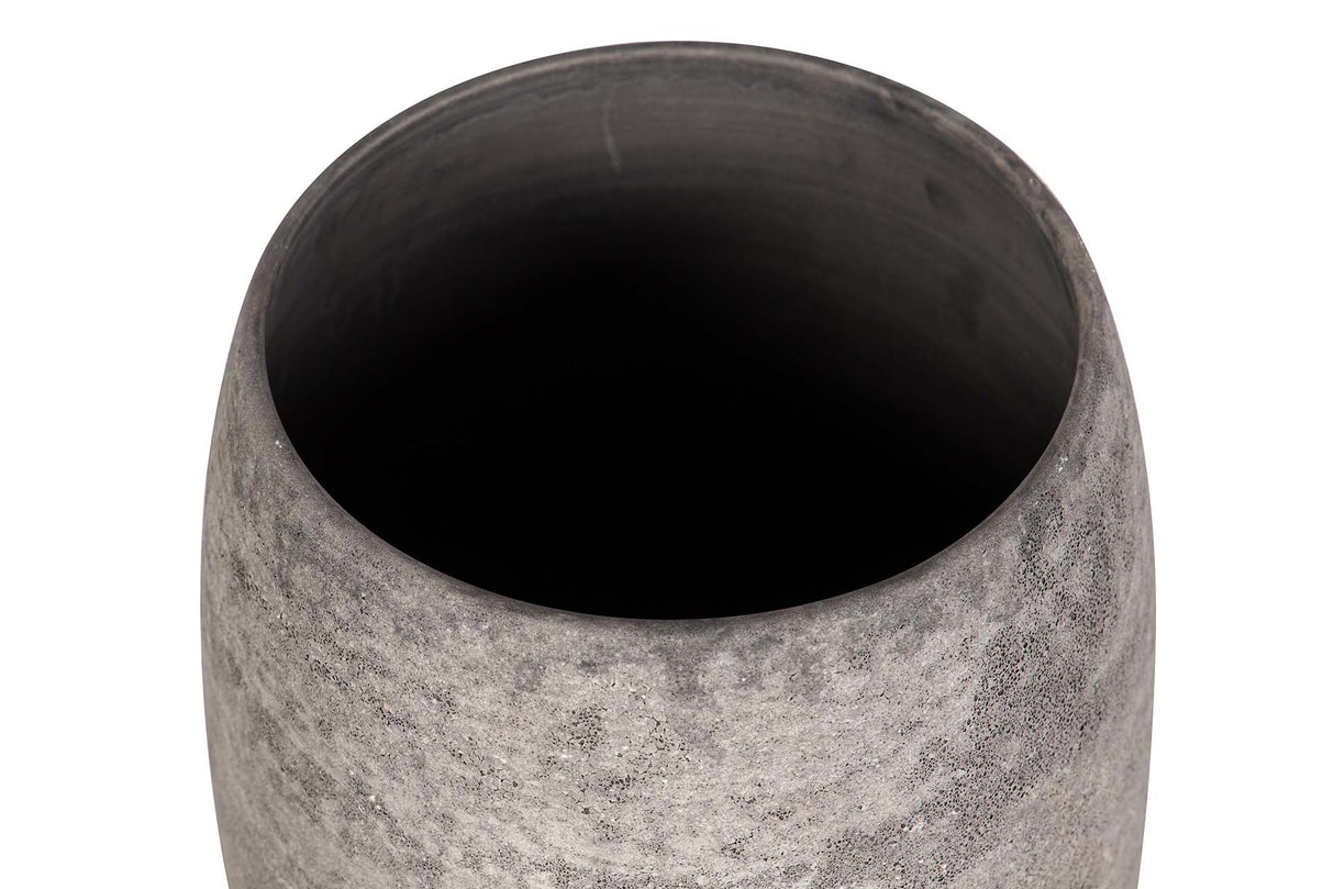 FLORERO CERAMICA NEGRO GRIS 20x20x31 CM