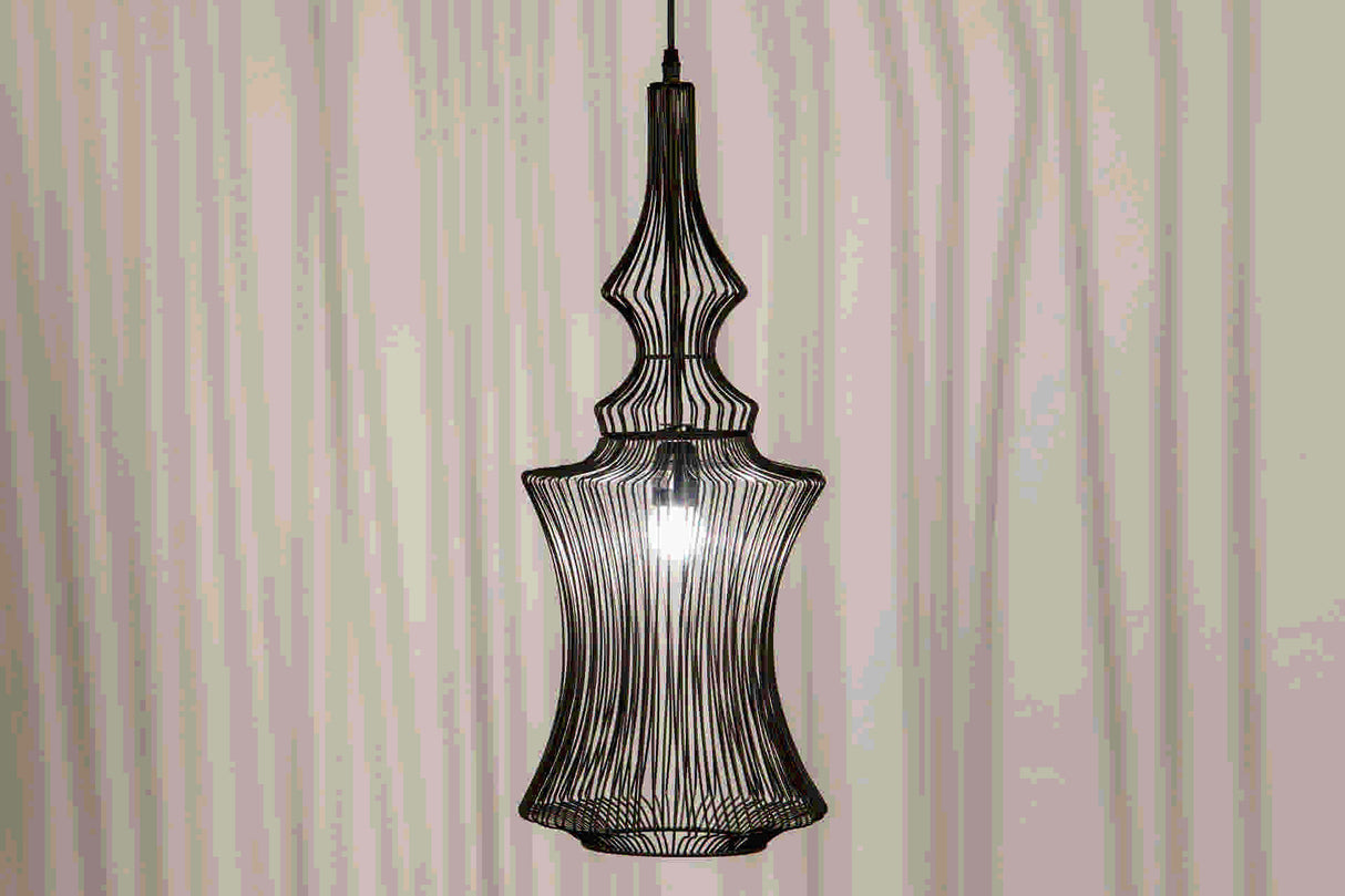 Lampada del tetto in metallo nero 25x25x69 cm