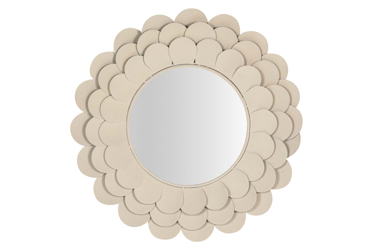 ESPEJO METAL REDONDO BEIGE 86x7x86 CM