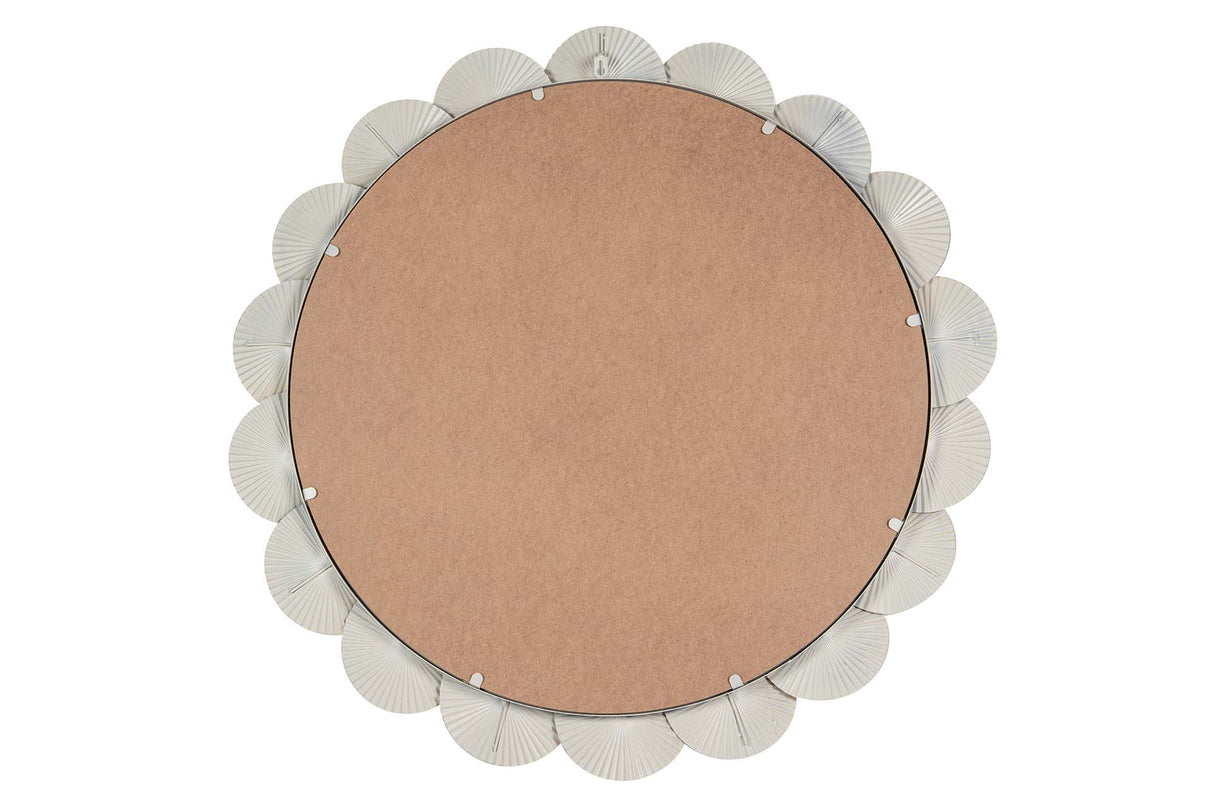 ESPEJO METAL REDONDO BEIGE 90x6x90 CM