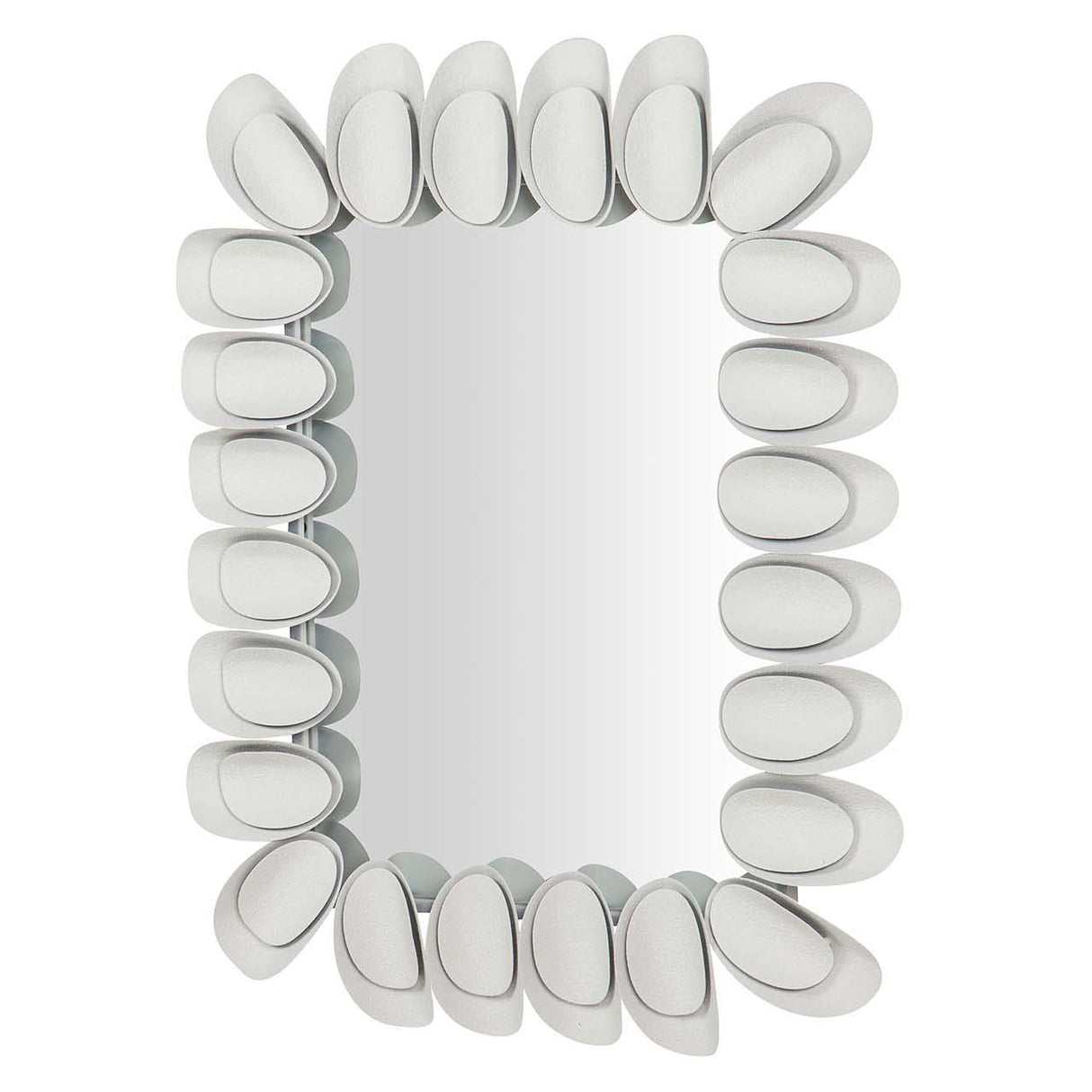 ESPEJO METAL OVALADO BLANCO 63x6x82 CM