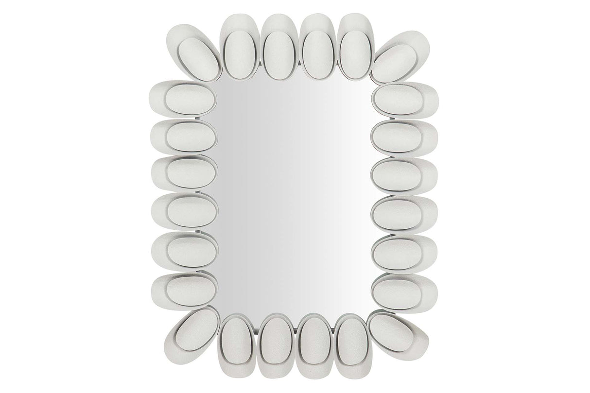 ESPEJO METAL OVALADO BLANCO 63x6x82 CM