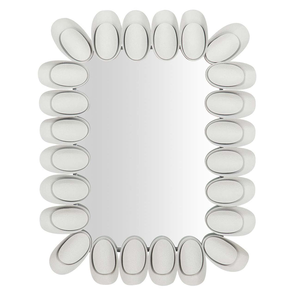 ESPEJO METAL OVALADO BLANCO 63x6x82 CM