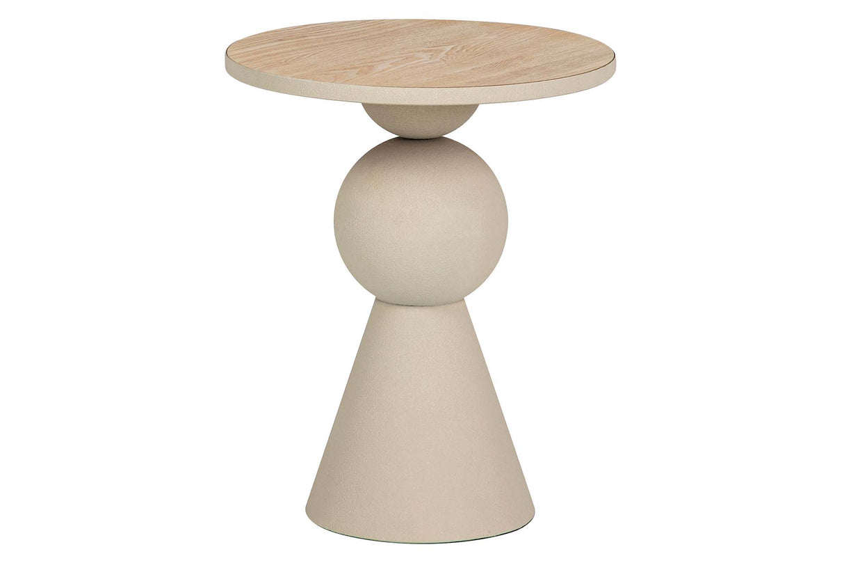 MESITA AUXILIAR METAL MDF BEIGE  40x40x48 CM