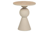 MESITA AUXILIAR METAL MDF BEIGE  40x40x48 CM