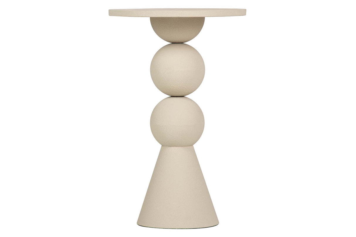 MESITA AUXILIAR METAL MDF BEIGE 41x41x63 CM