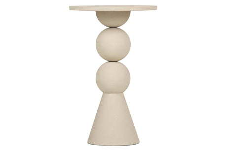 MESITA AUXILIAR METAL MDF BEIGE 41x41x63 CM