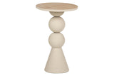 MESITA AUXILIAR METAL MDF BEIGE 41x41x63 CM