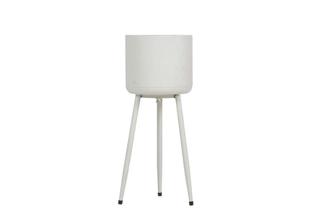 PLANTERO METAL BLANCO 20x20x50 CM