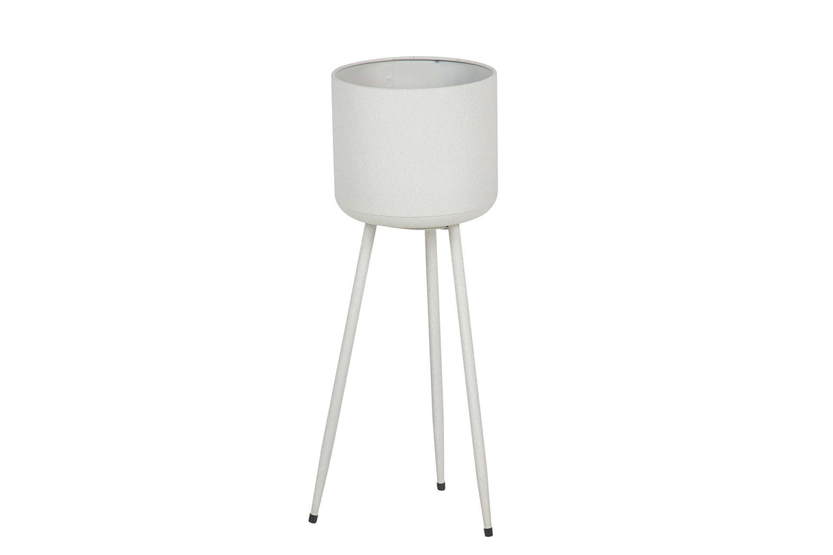 PLANTERO METAL BLANCO 23x23x65 CM