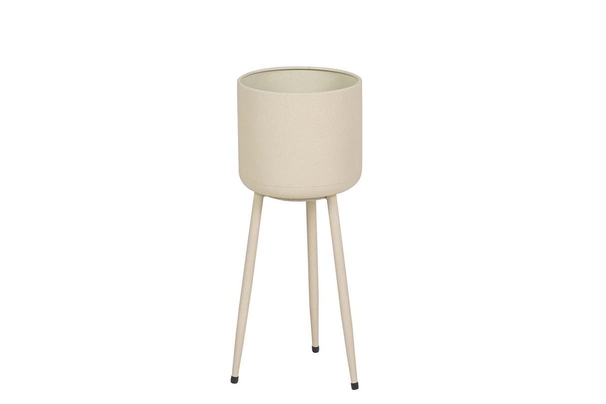 PLANTERO METAL BEIGE 20x20x50 CM