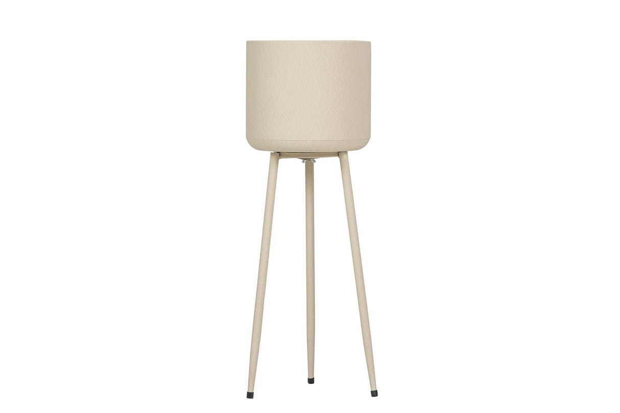 PLANTERO METAL BEIGE 23x23x65 CM
