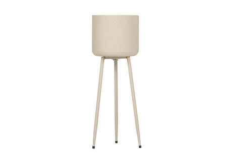 PLANTERO METAL BEIGE 23x23x65 CM