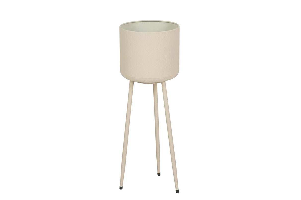 PLANTERO METAL BEIGE 23x23x65 CM