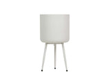 PLANTERO METAL BLANCO 25x25x47 CM