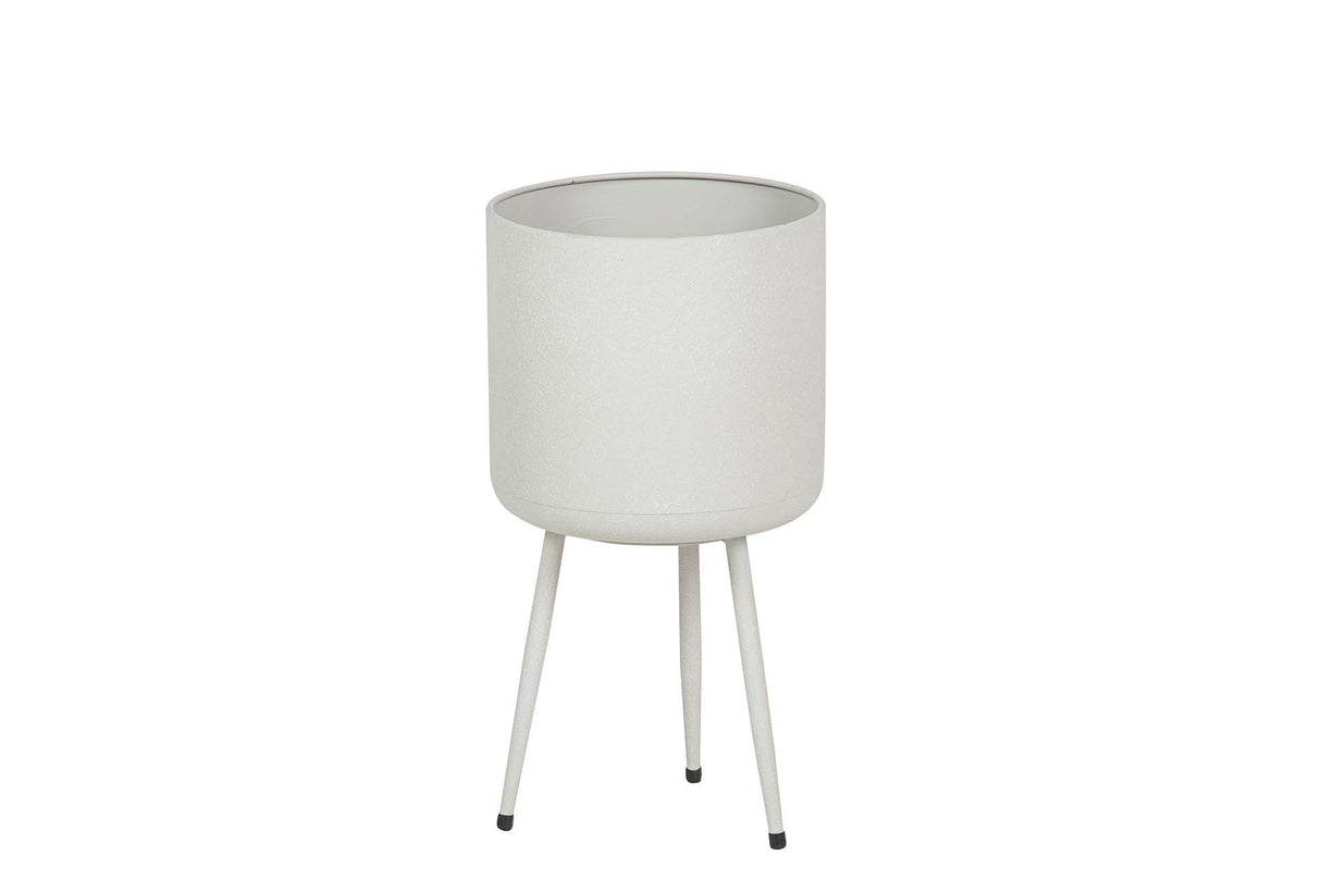 PLANTERO METAL BLANCO 25x25x47 CM