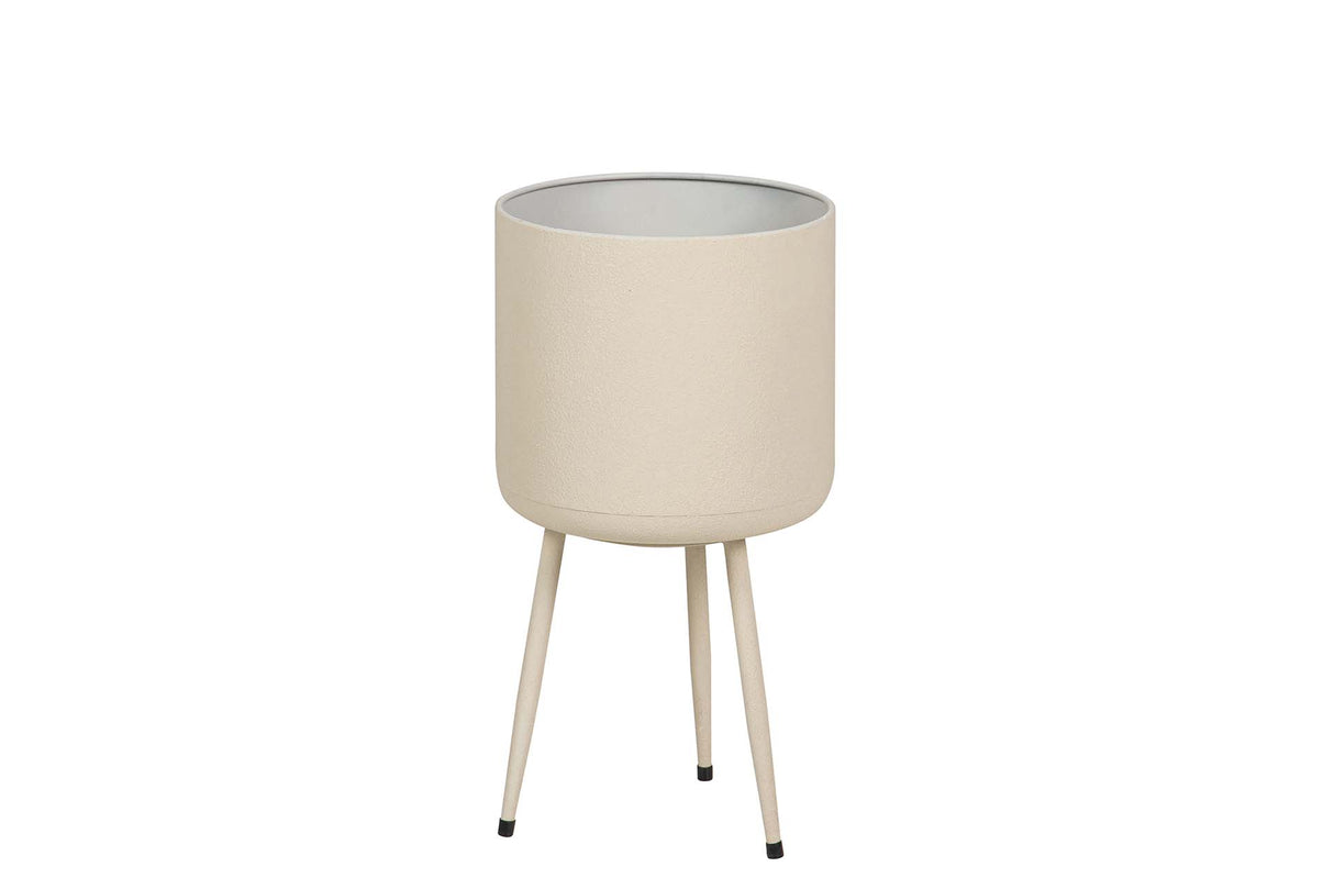 PLANTERO METAL BEIGE 25x25x47 CM
