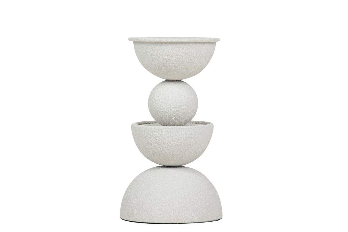 CANDELABRO METAL BLANCO 13x13x22 CM