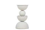 CANDELABRO METAL BLANCO 13x13x22 CM