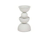 CANDELABRO METAL BLANCO 13x13x22 CM