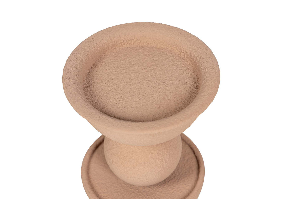 CANDELABRO METAL BEIGE 13x13x22 CM