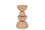 CANDELABRO METAL BEIGE 13x13x22 CM