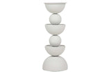 CANDELABRO METAL BLANCO 13x13x32 CM