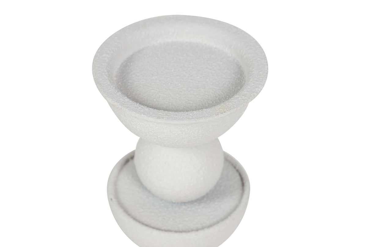 CANDELABRO METAL BLANCO 13x13x32 CM