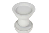 CANDELABRO METAL BLANCO 13x13x32 CM