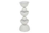 CANDELABRO METAL BLANCO 13x13x32 CM