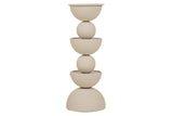 CANDELABRO METAL BEIGE 13x13x32 CM