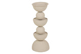 CANDELABRO METAL BEIGE 13x13x32 CM