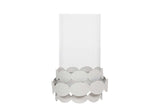 PORTAVELAS METAL BLANCO 14x14x19 CM