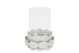 PORTAVELAS METAL BLANCO 14x14x19 CM