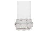 PORTAVELAS METAL BLANCO 16x16x25 CM
