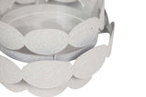 PORTAVELAS METAL BLANCO 16x16x25 CM