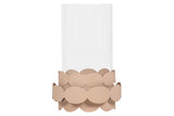 PORTAVELAS METAL BEIGE 16x16x25 CM