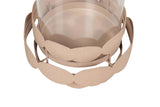 PORTAVELAS METAL BEIGE 16x16x25 CM