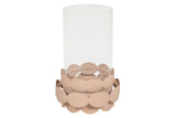 PORTAVELAS METAL BEIGE 16x16x25 CM