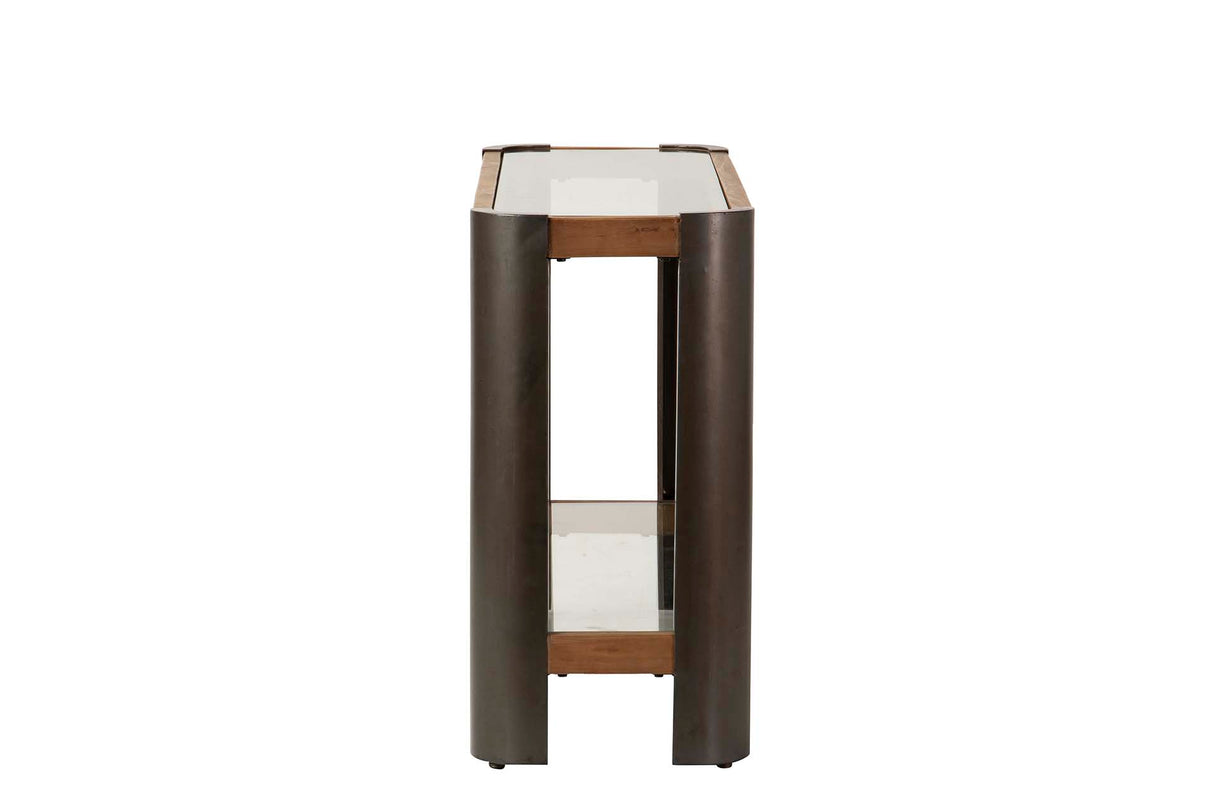 Console de metal de metal preto 120x39x75 cm