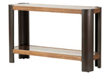 CONSOLA MADERA METAL MARRON NEGRO 120x39x75 CM