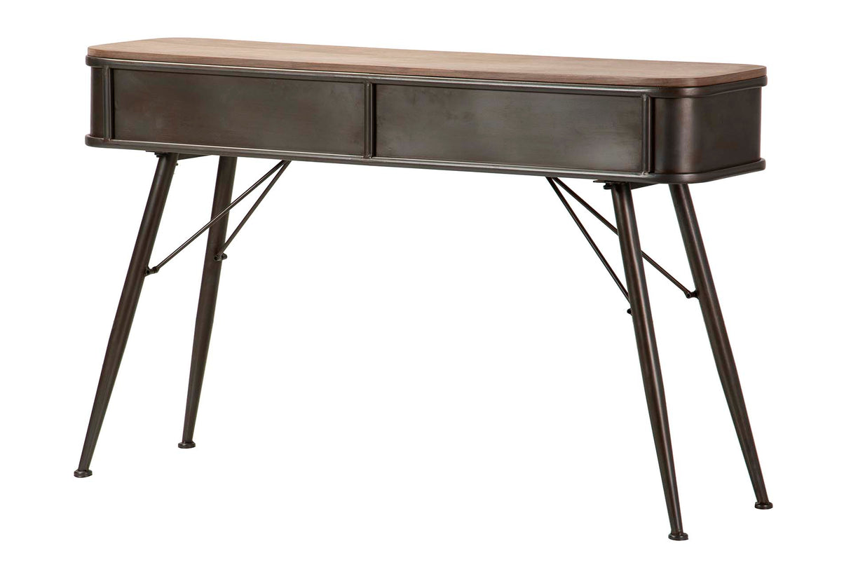 CONSOLA MADERA METAL MARRON NEGRO 120x34x74 CM