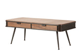 MESA CENTRO MADERA METAL MARRON NEGRO 140x71x54 CM