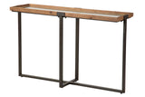 Console de metal cristal marrom preto 120x33x75 cm