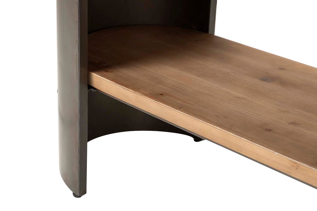 CONSOLA MADERA METAL MARRON NEGRO 119x38x61 CM