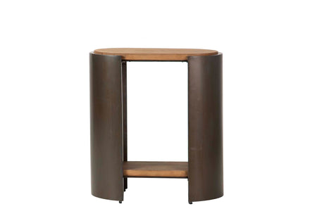 MESITA MADERA METAL MARRON NEGRO 62x34x71 CM