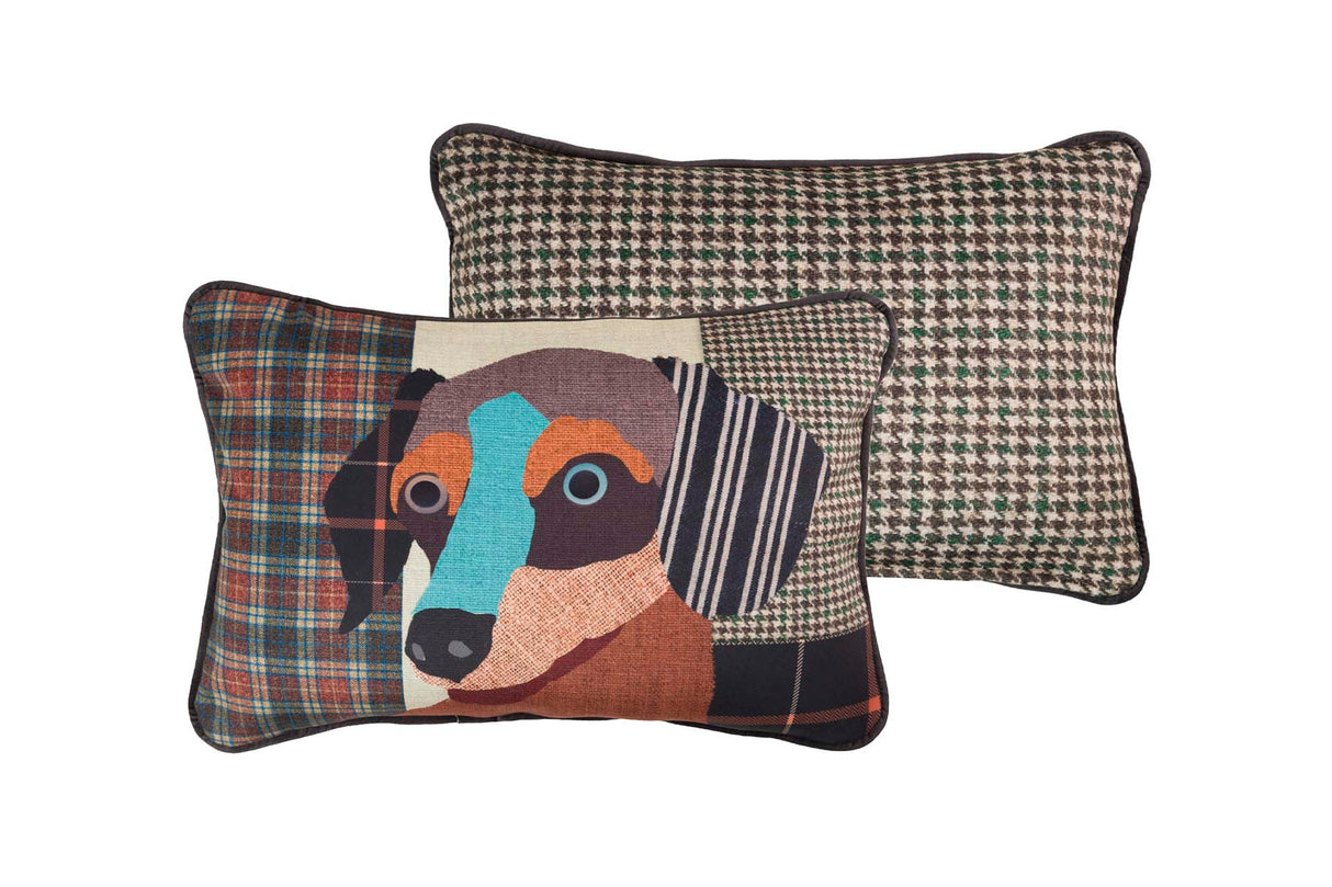 Chien de velours coussin 45x30 cm