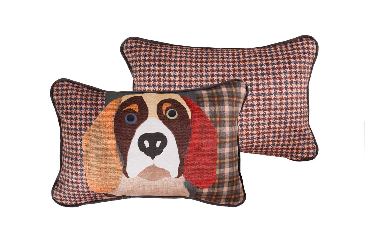 Chien de velours coussin 45x30 cm