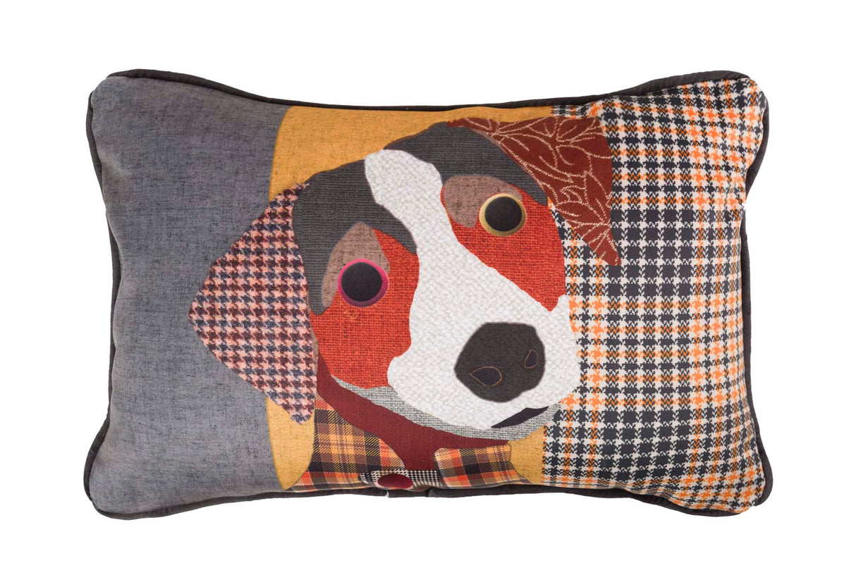 Chien de velours coussin 45x30 cm