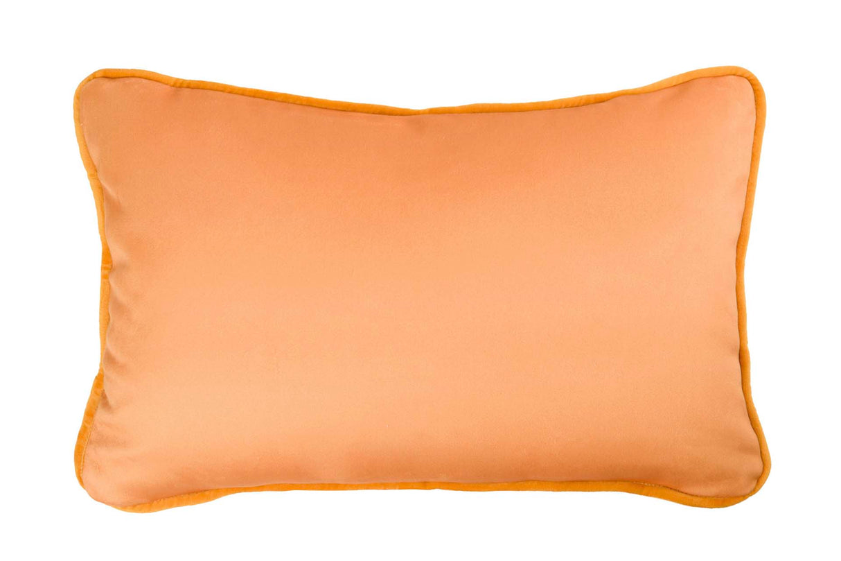 Coussin velours orange 45x30 cm